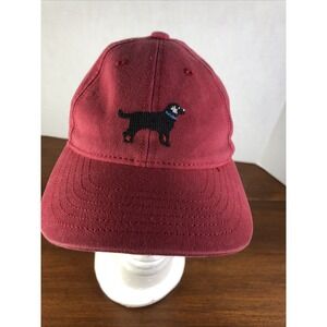 Harding Lane Original Needlepoint Hat Black Lab Dog Red Strap Back Adj Cap Kids